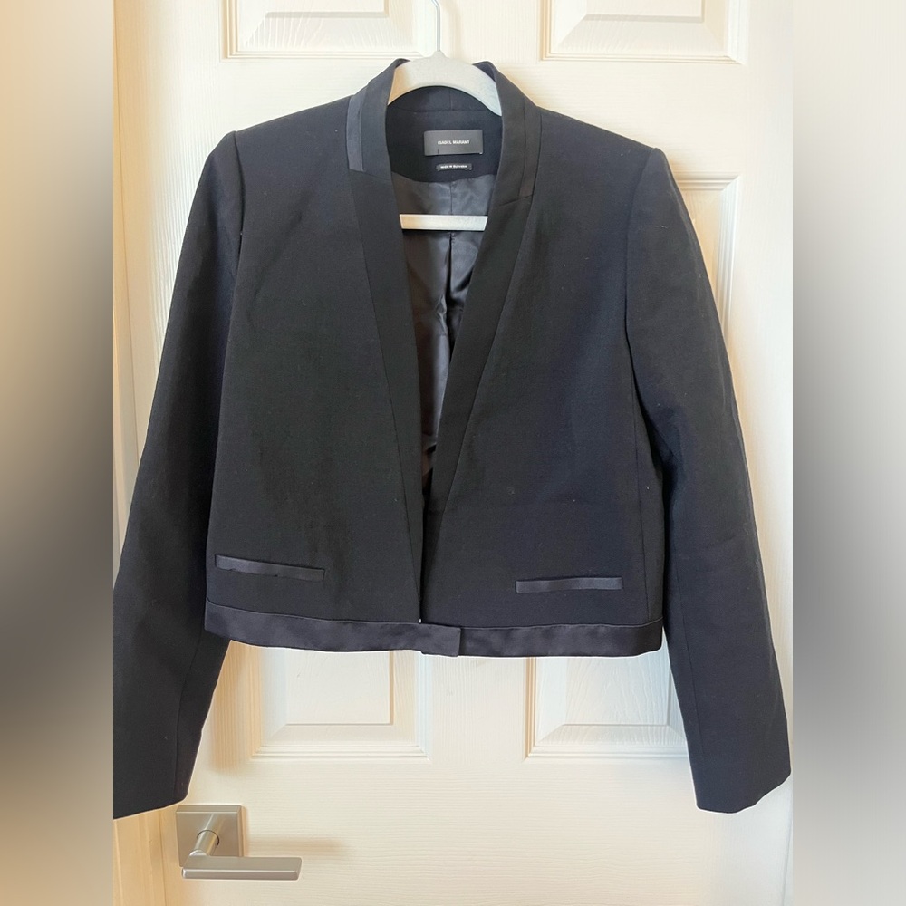 Isabel Marant Black Cropped Women's Cropped Blazer Size 38